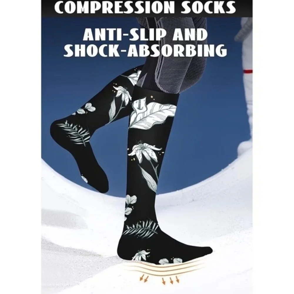 Unisex 20-30 mmHg Compression Socks 3XL Floral Double Gradient Medical 4‎ Pack